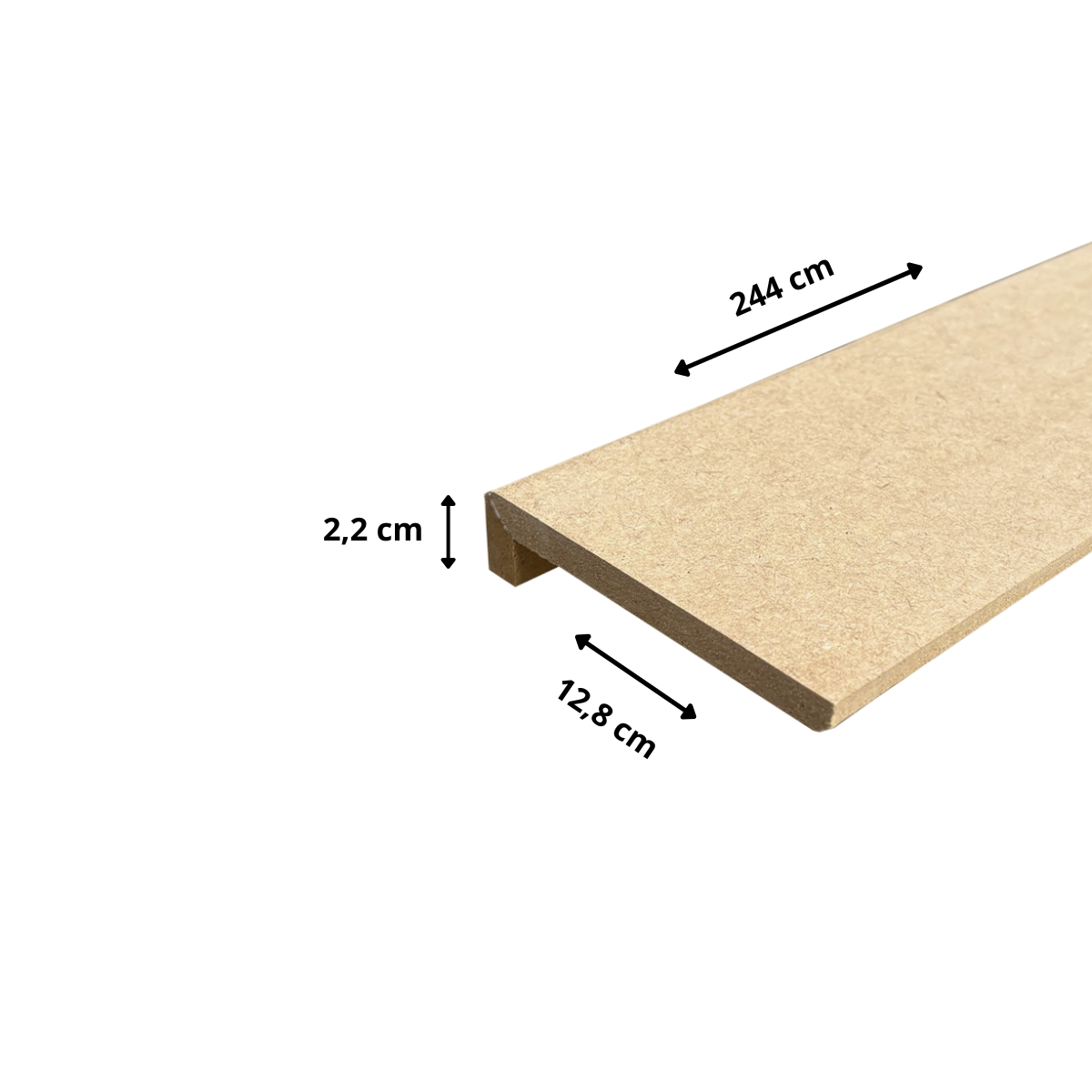 Lot de 6 Surplinthes MDF, L.2.44 m x H.12.8 cm, Ep.22 mm - 6