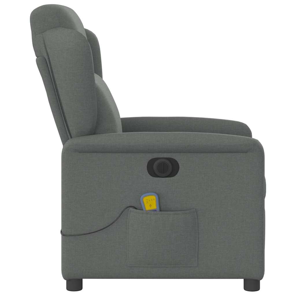 Fauteuil inclinable de massage | Fauteuil de relaxation | Chaise de relaxation électrique gris foncé tissu CFW675074 - 6