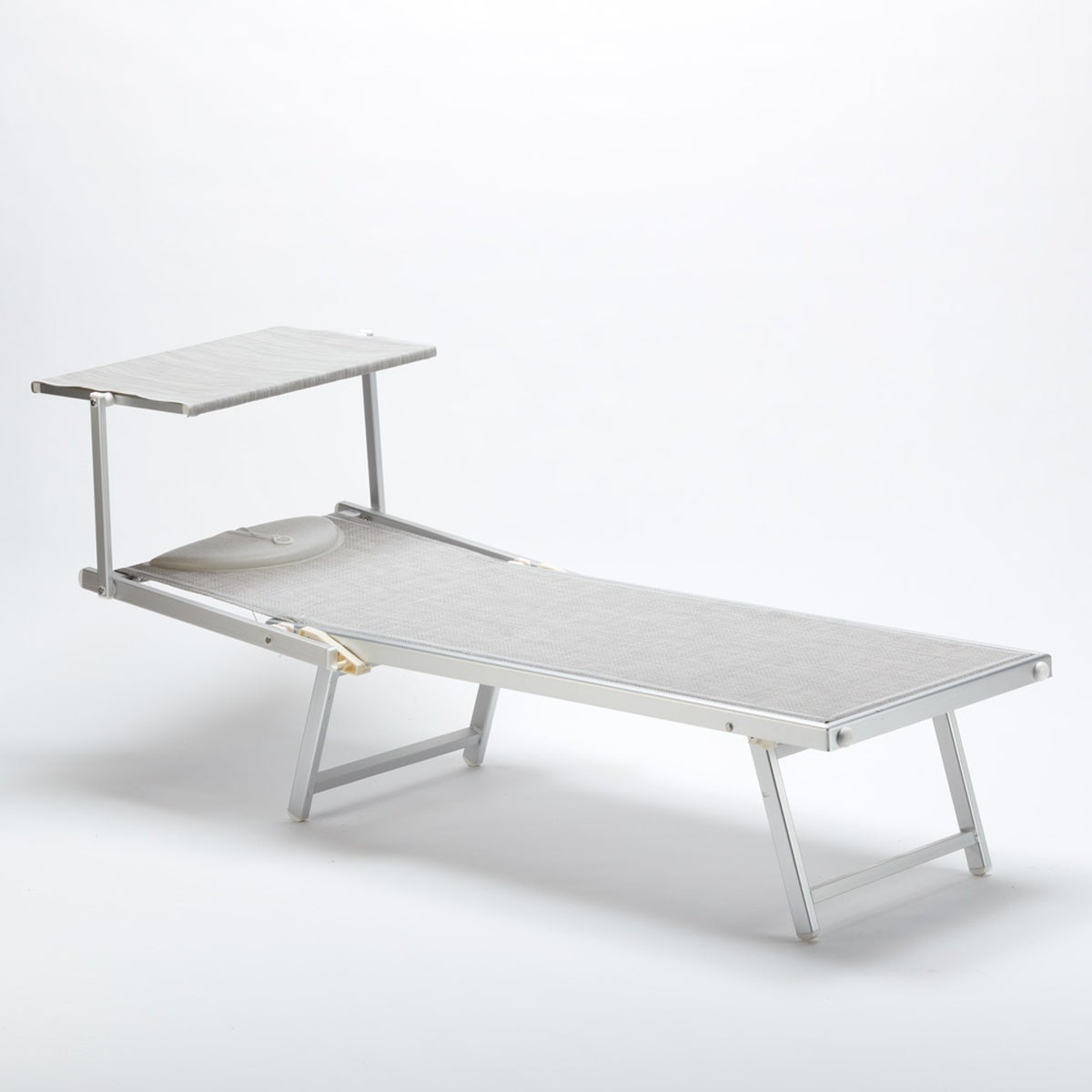 2 Lettini spiaggia mare prendisole professionali in alluminio Italia - Grigio - 4