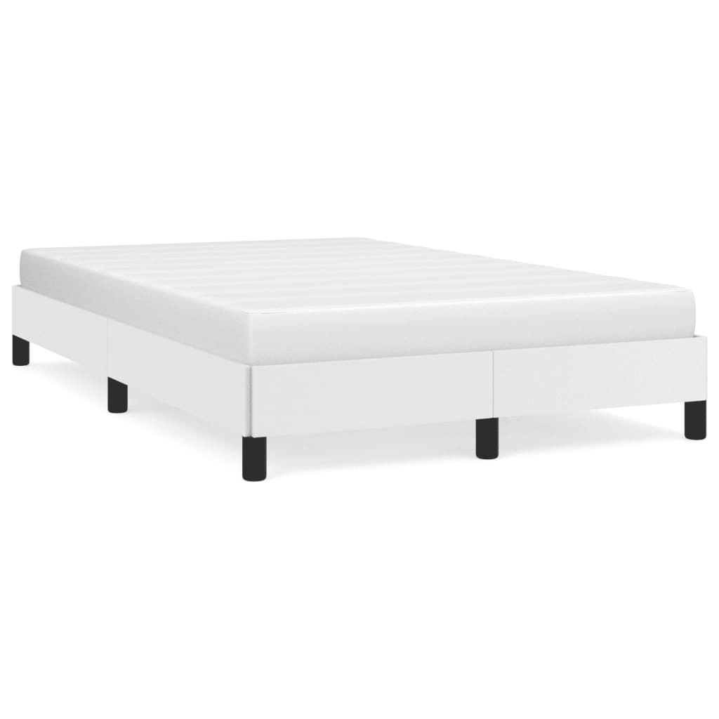 Cadre de lit sans matelas blanc 120 x 190 cm similicuir - 2