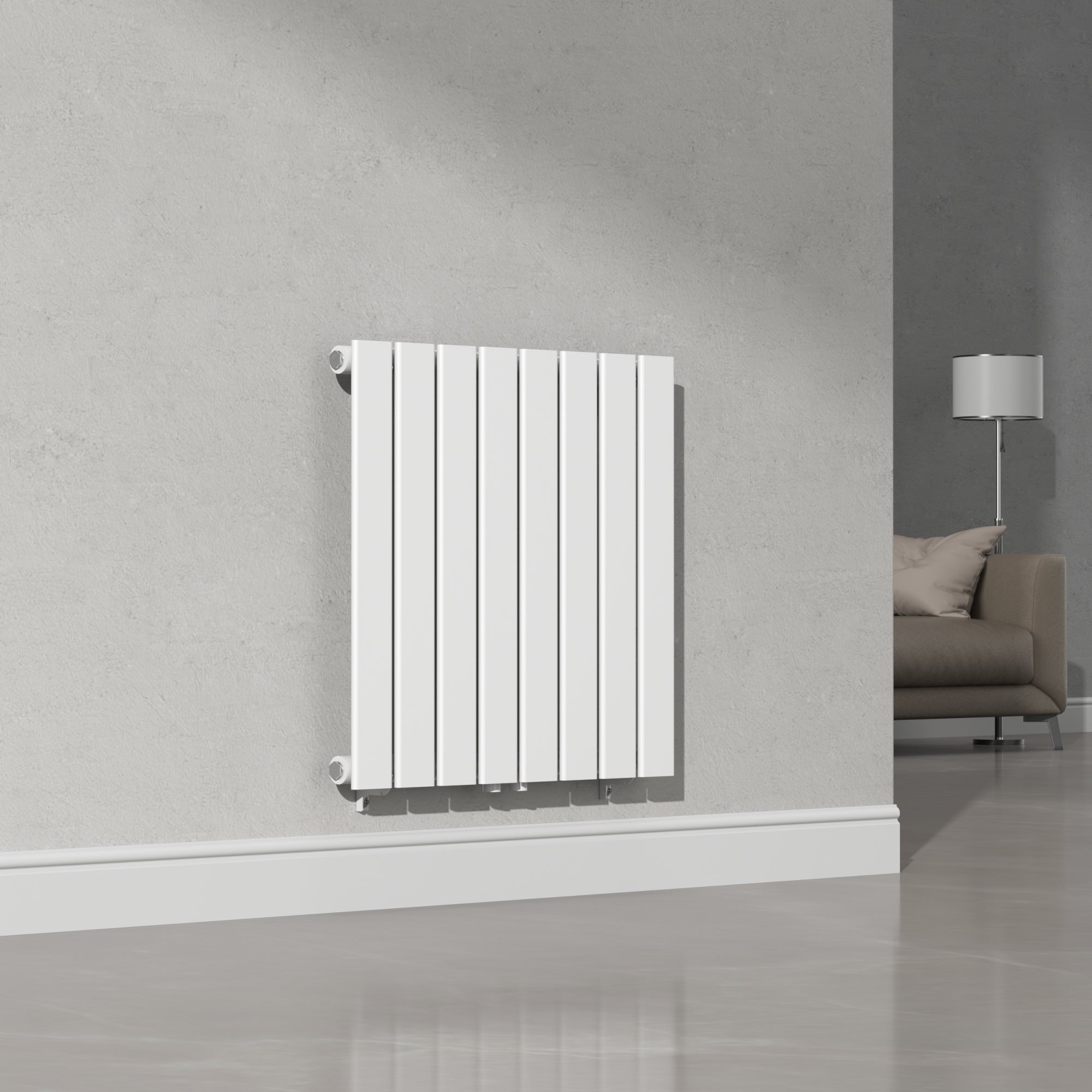 Panel Radiador Radiador de panel Nore de Diseño monocapa plano acero 60x60 cm - Blanco ...