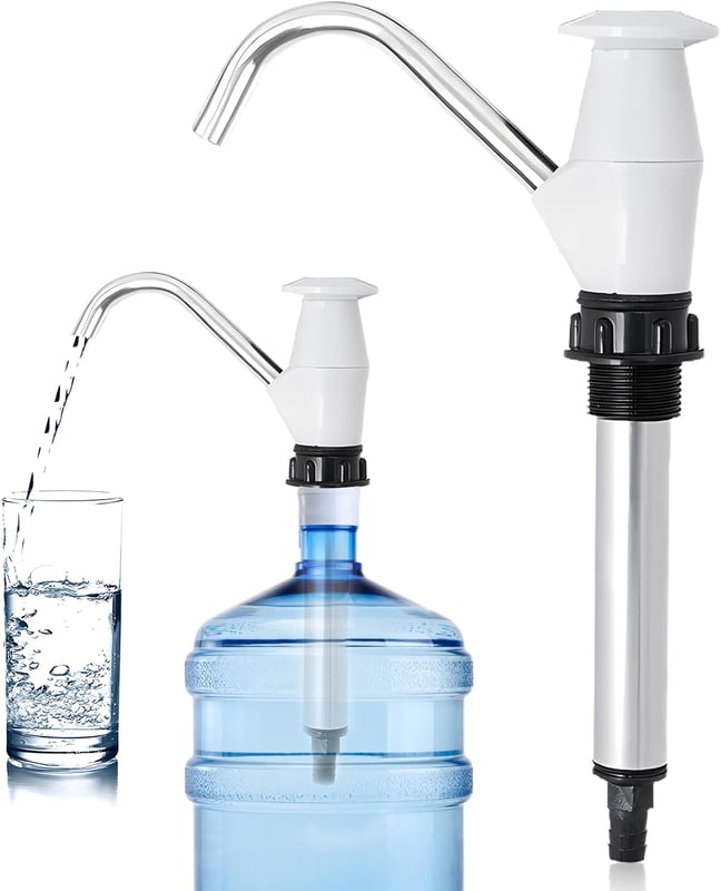 Pompa wodna ręczna do użytku na zewnątrz, ręczna pompa wodna ciśnieniowa, wymienne narzędzie do pompowania wody na kemping (białe)