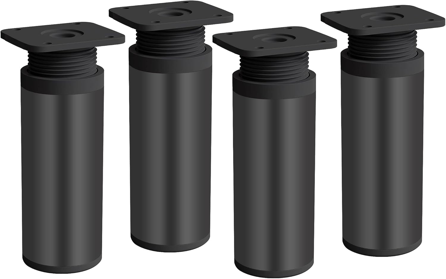 Picioare de mobilă reglabile, negre, set de 4, aluminiu, înălțime 100 mm, interval de reglare 0-20 mm, cu șuruburi. Pentru canapele 4buc