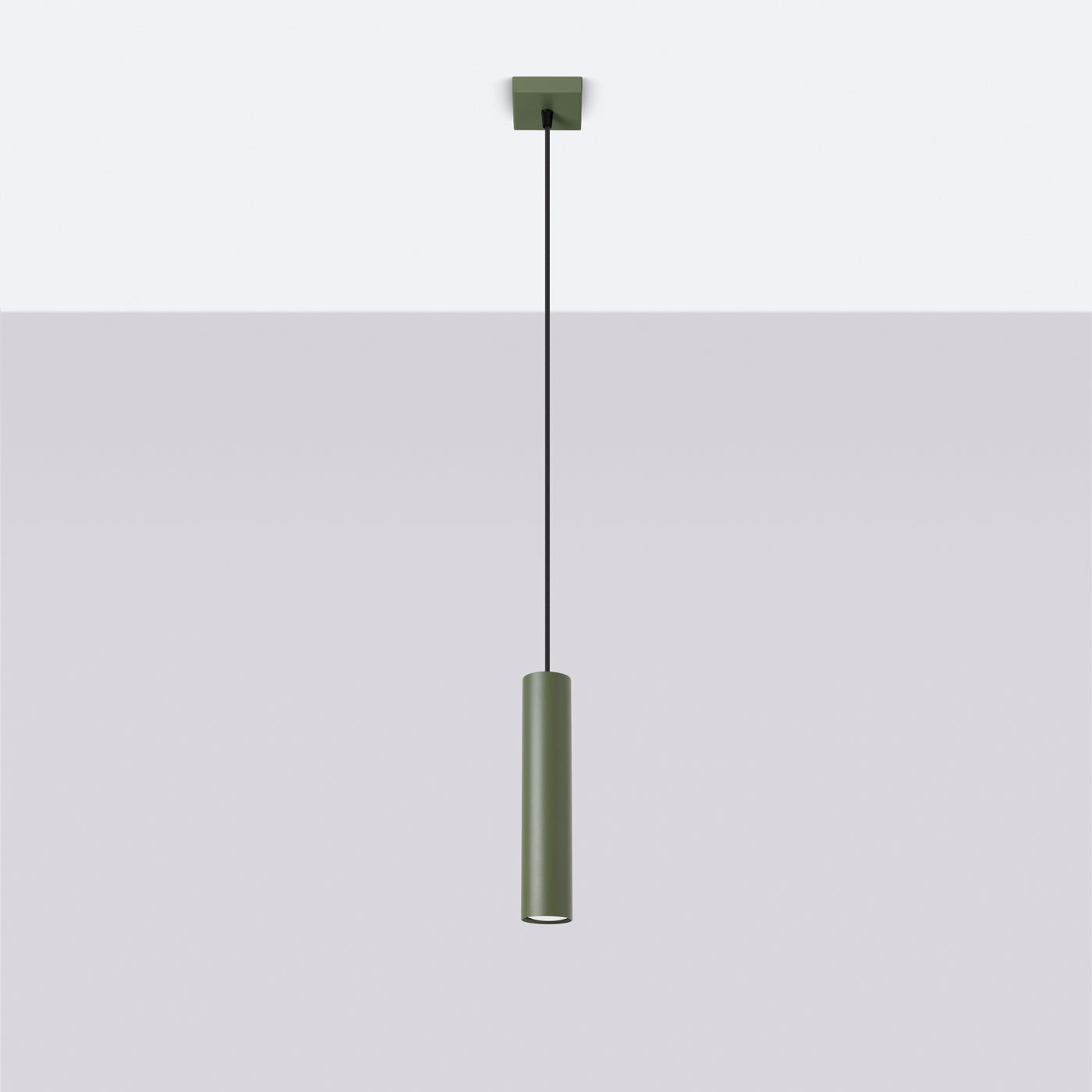 Lampa wisząca TORIS 1 zielona oliwka LED 4000K - 8x8x118cm Sollux
