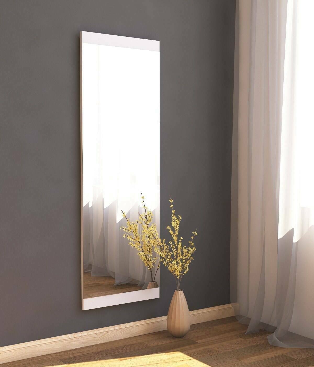 Espejito acamar, espejo, objeto de decoración de pared, decoración de espejo, 40x2h120 cm, blanco