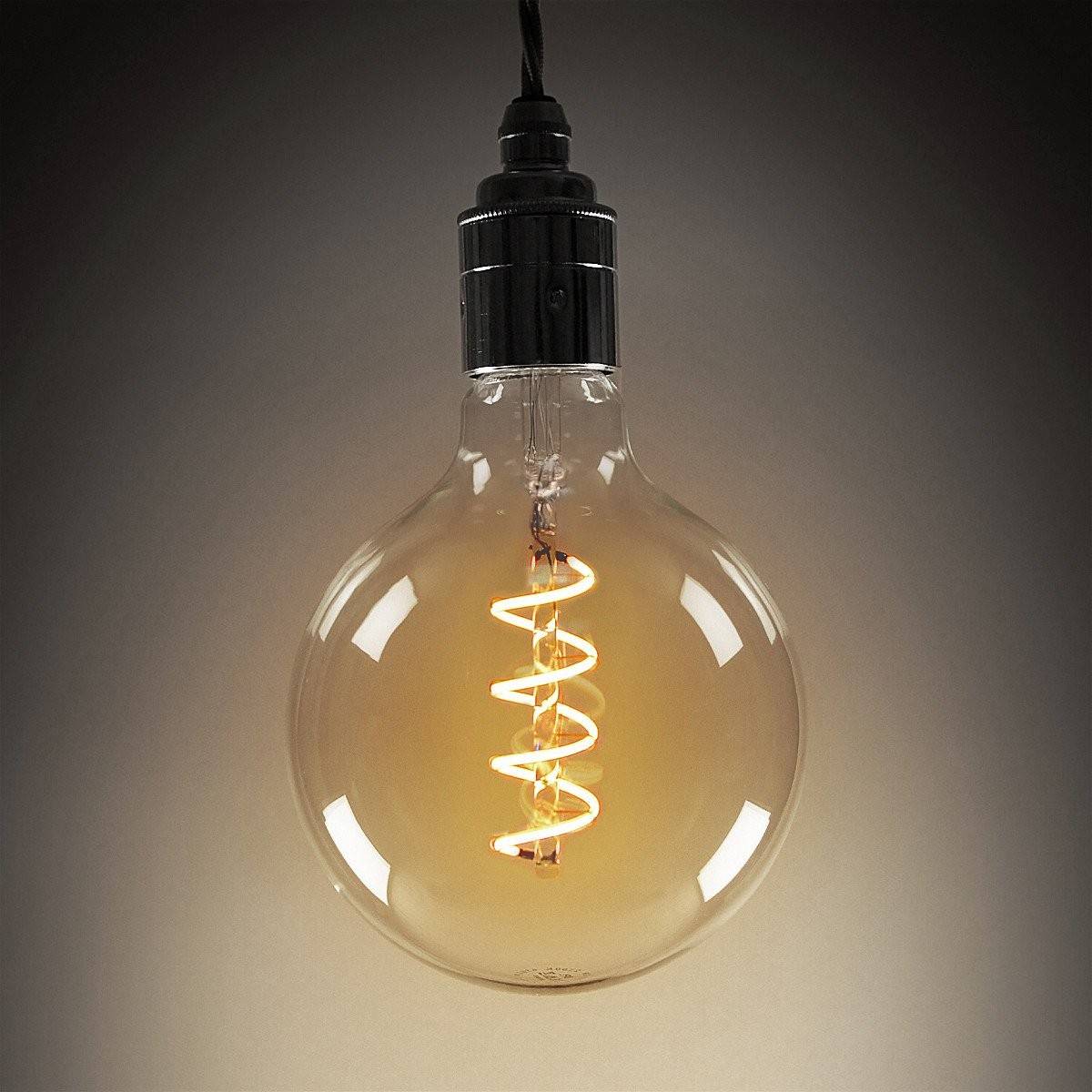 Ampoule Retro Vintage globe spirale filament E27 G125 4W - Blanc Froid - 4