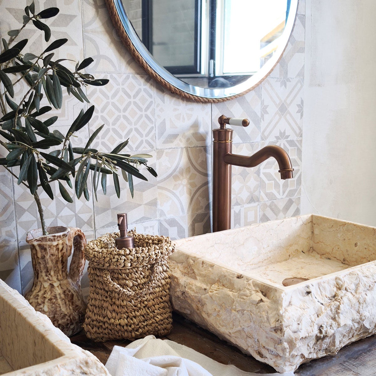 Leeds mitigeur lavabo rétro haut cuivre brossé - 4