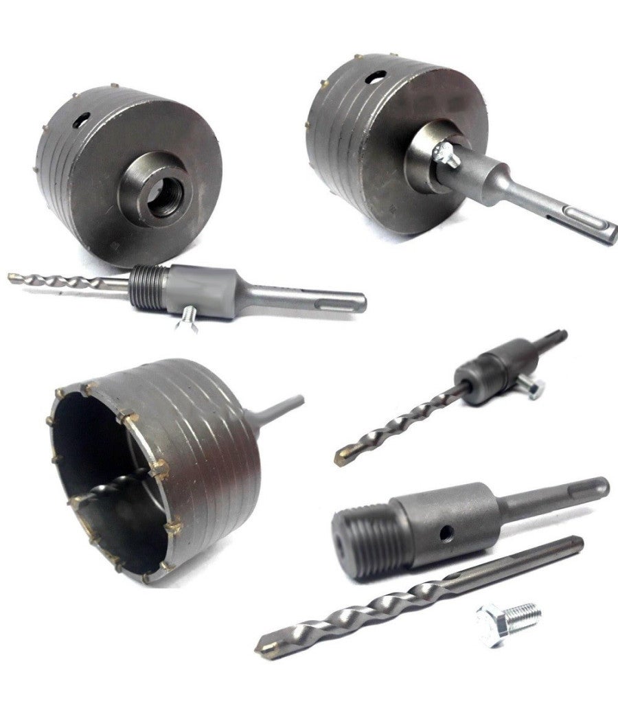 Kit Frese A Tazza Carotatrice 9 Pezzi Per Muri - Diametri 30-100 Mm Con Aste SDS Plus E MAX - Foto 8