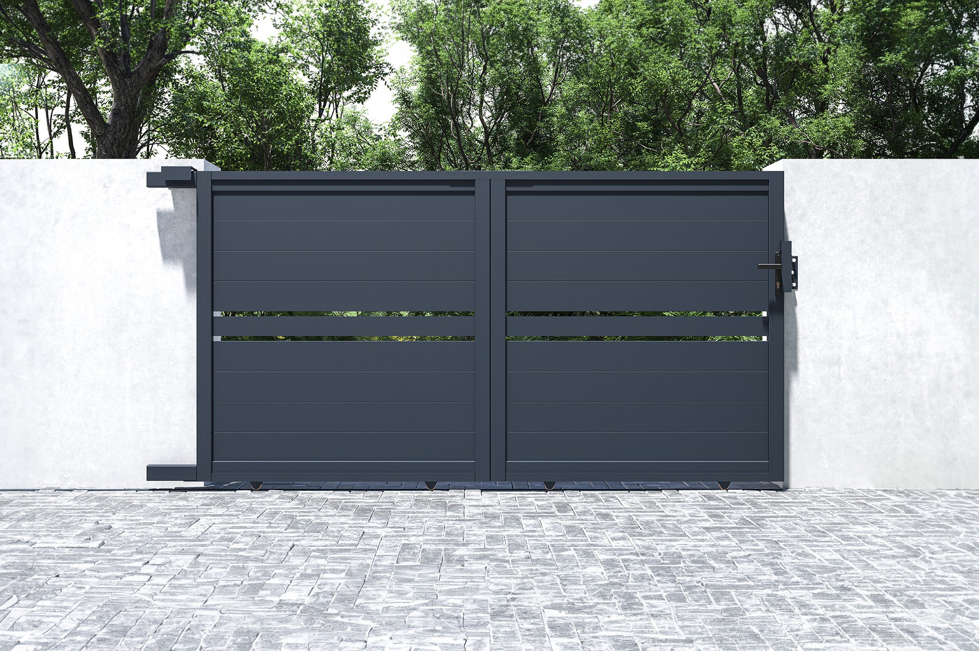 Portail coulissant 3m CIMONE H.160 aluminium gris - 6