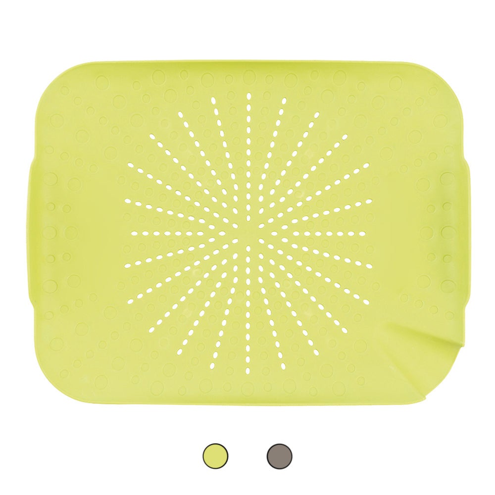 Tappetino per lavello da cucina in PVC, 2 pezzi, 40 x 30 cm, protezione per lavello da cucina, tappetino tagliabile contro sporco e graffi per posate da cucina (nero