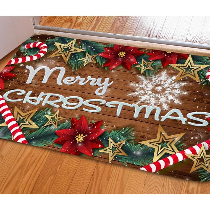 Dywanik podłogowy w kształcie płatka śniegu na Boże Narodzenie, miękki i antypoślizgowy, idealny do przedpokoju oraz dekoracji wnętrz i ogrodów.