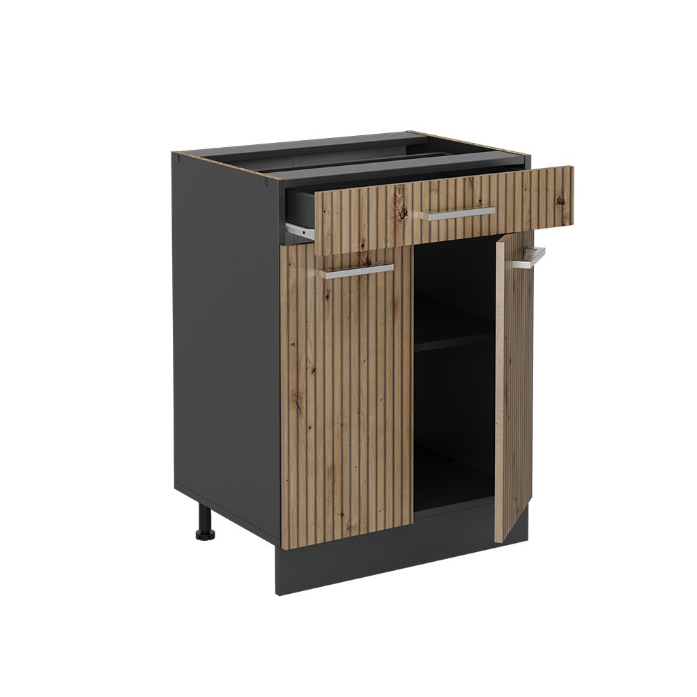 Vicco Meuble cuisine R-Line, Chêne Artisan, 60cm avec tiroir, sans PT - 4
