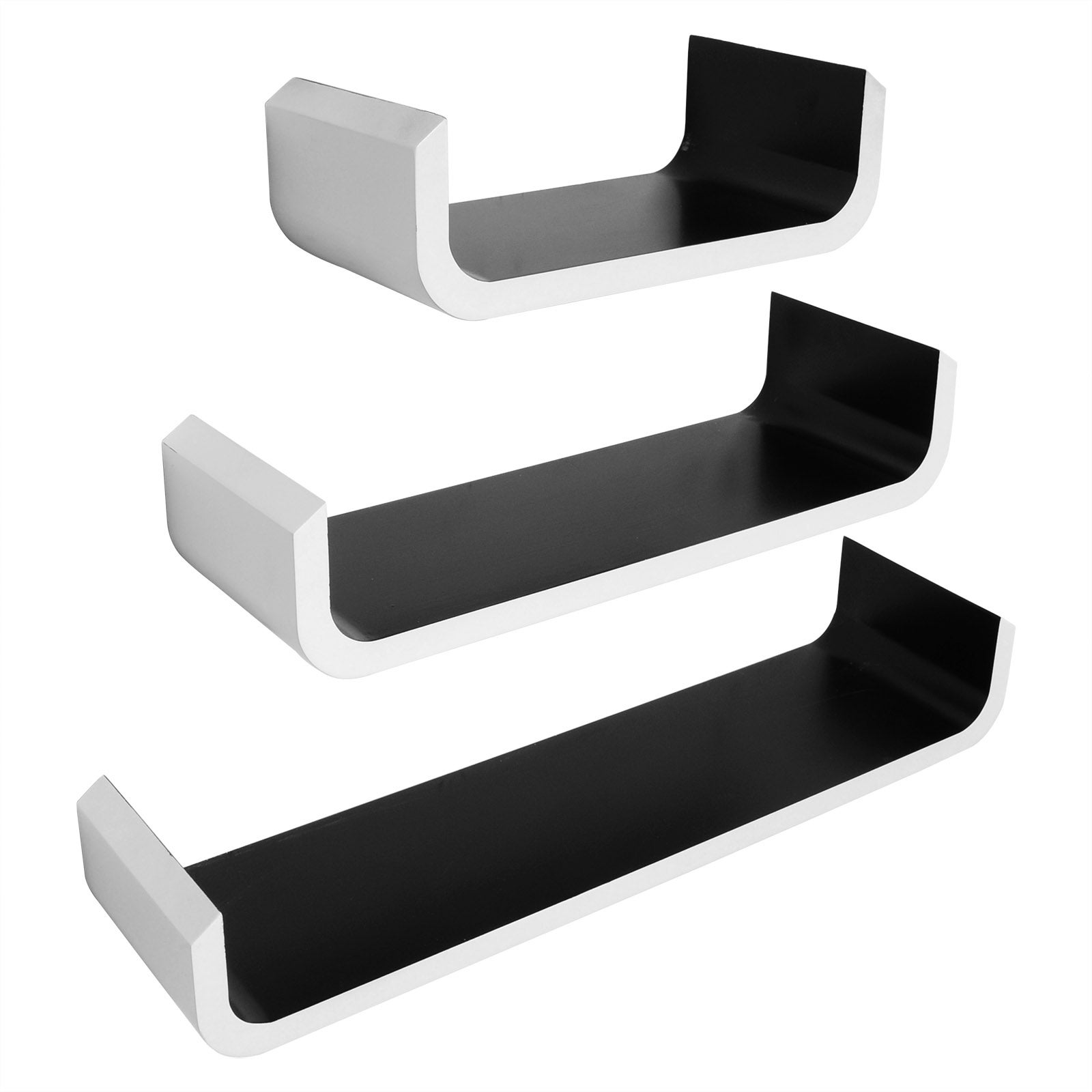 WOLTU Étagère Murale, Étagère Flottante en MDF, Lot de 3, pour Salon, Cuisine, Chambre, Salle de Bain, RG9370hov-3