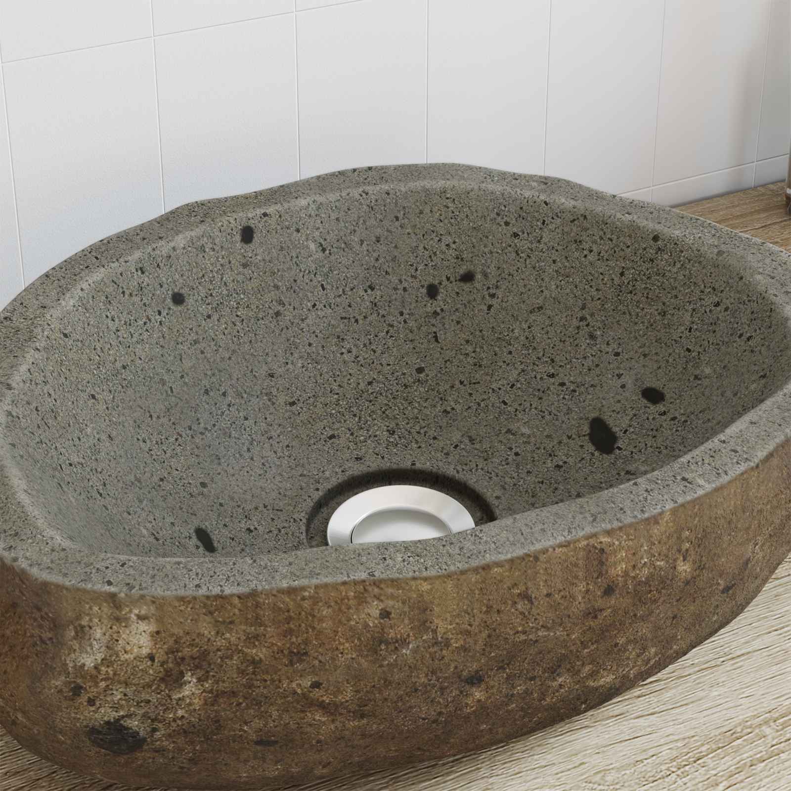 Umywalka Jasnoszary (30-37) x (25-30) x 12 cm Kamień rzeczny - 4