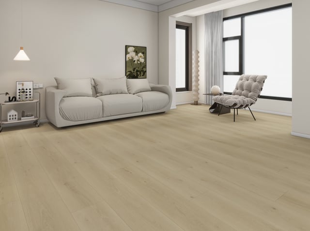 CONTESSE - Lame PVC Clipsable - CHENE BOSTON BLANCHI - PROMO - Ep. 5,5 mm - Antibacterial & Antiscratch - bois blanchi