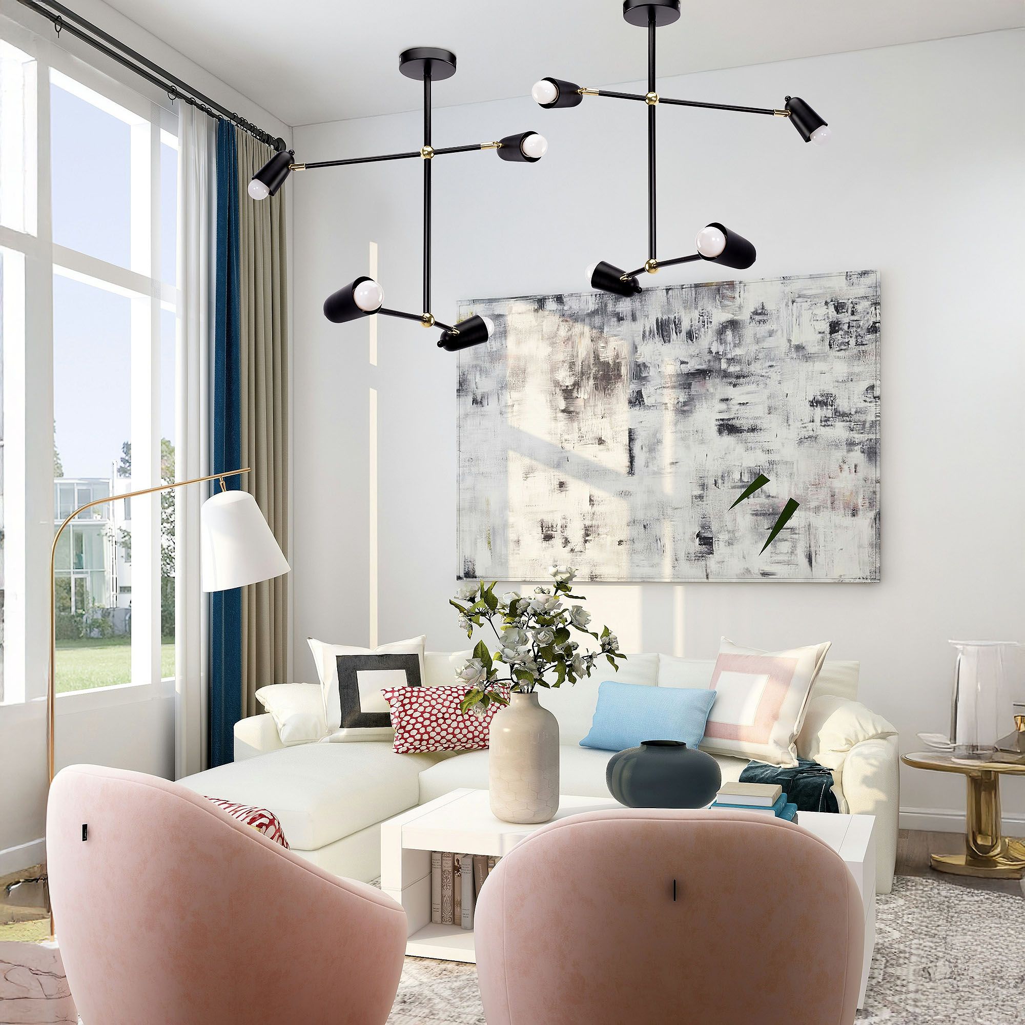 Lampa Sufitowa Wisząca Toolight App1708-4Cp Czarny, Złoty - 8