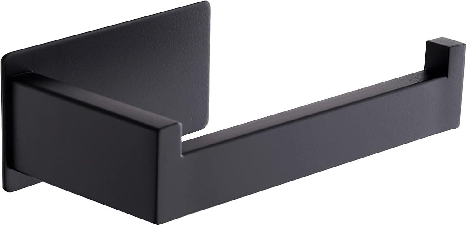 Uchwyt na papier toaletowy, ścienny uchwyt na papier toaletowy, uchwyt na papier toaletowy bez wiercenia do łazienki i kuchni, czarny