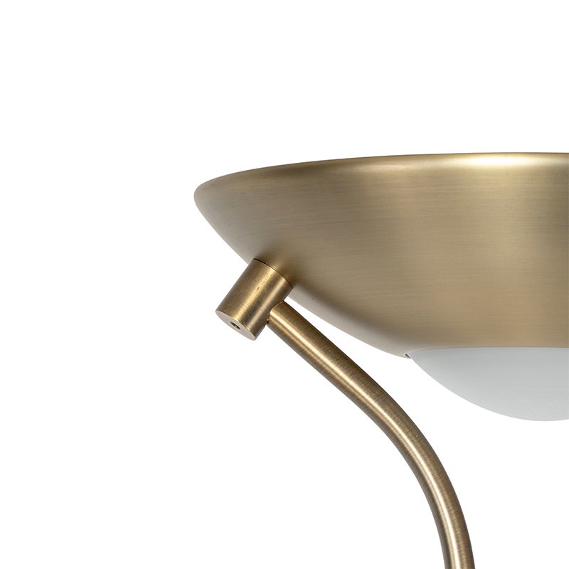 Qazqa classic-antique lampadaire uplighter avec bras de lecture - Diva - bronze, led intégrée 23w incluse, Integrated led, 2000k - 8