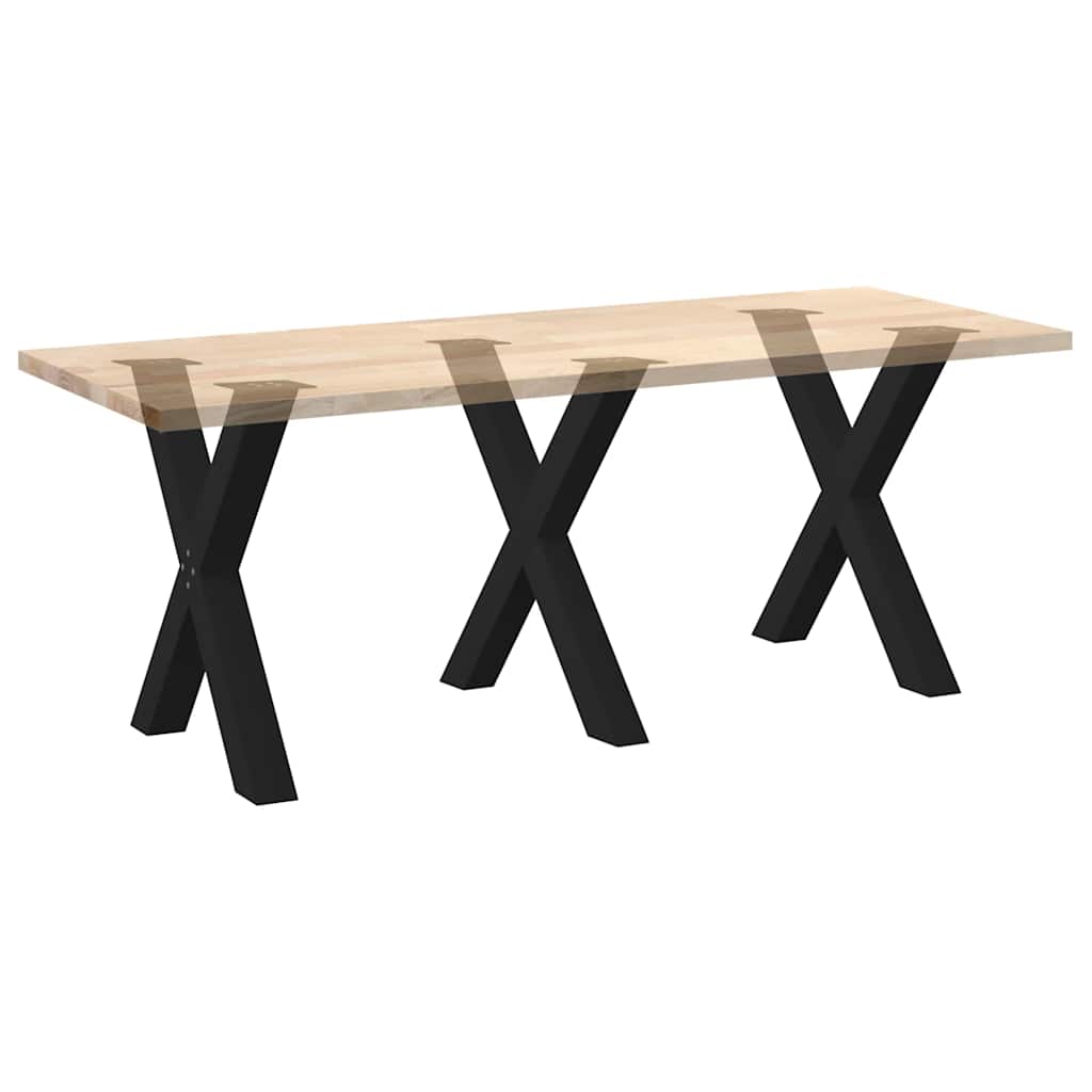 Maison Exclusive - Pieds de table à manger en forme de X, 3 pièces, noir, 80 x (72-73) cm, acier - 8