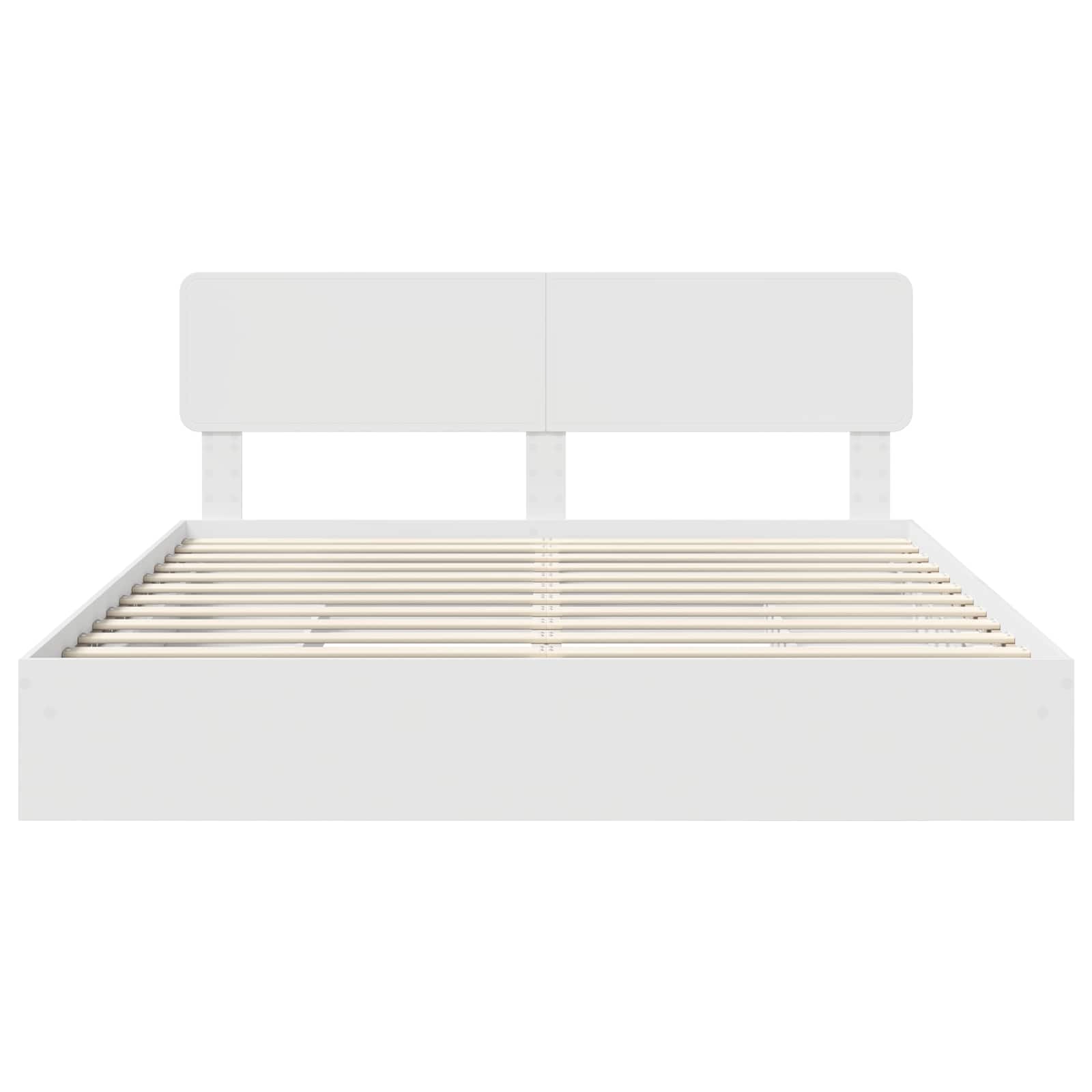 Lit de rangement réglable blanc 180 x 200 cm en panneau de bois - 8