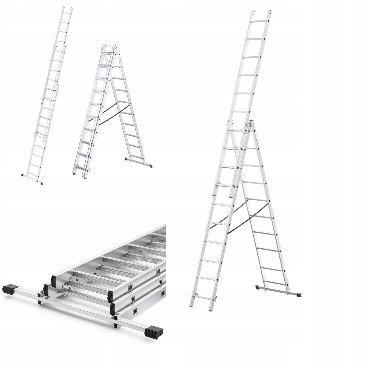 Drabina aluminiowa wielofunkcyjna 3x10 przemysłowa HOME DRABEST 150 kg