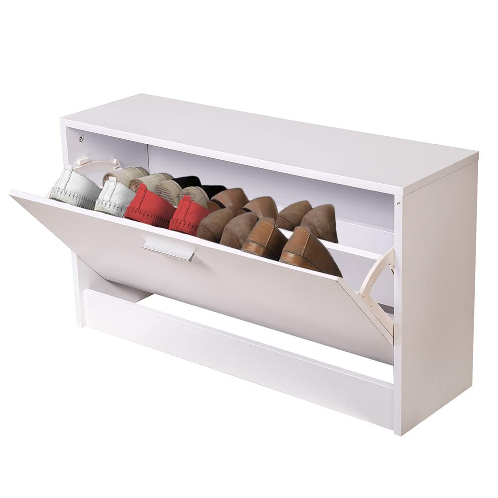 Scarpiera Slim Salvaspazio Germanvox | My Brand 3 Ante Ribalta Profondità 15 Cm Bianca