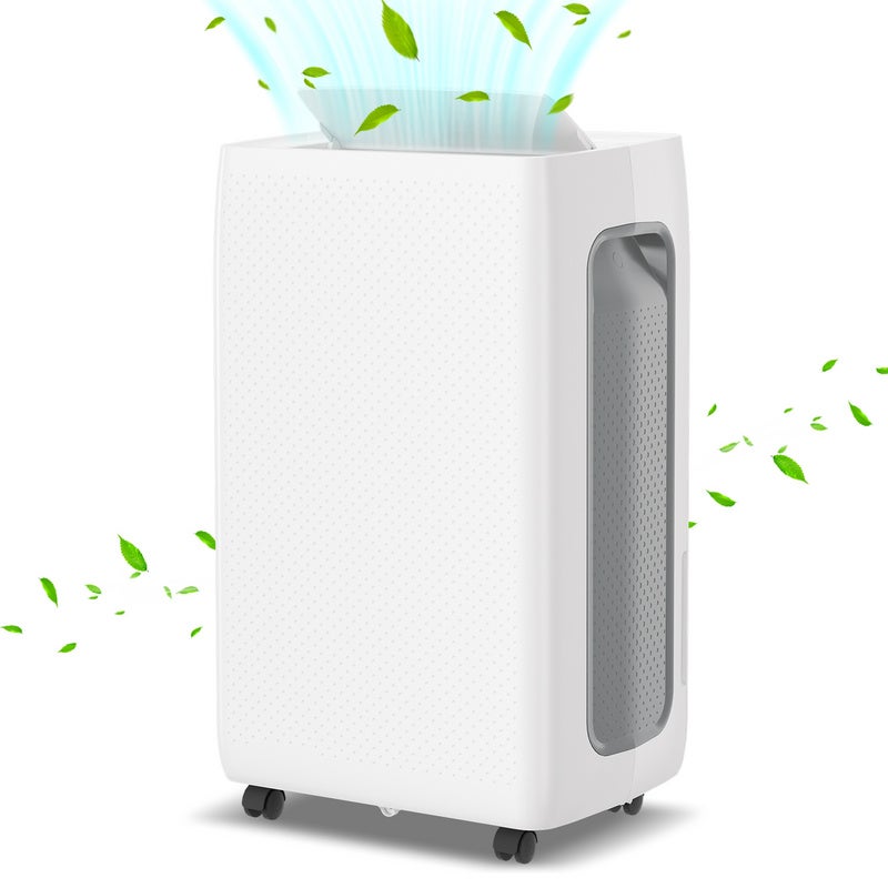 Osuszacz powietrza Wi-Fi, 26 l/dzień, 24-godzinny timer, przenośny, biały, do sypialni i piwnicy