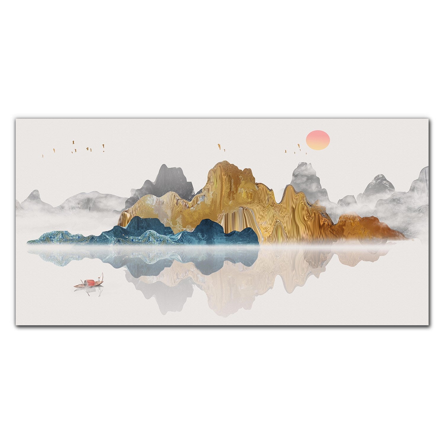 Tableau Toile Décoratif 130 X 80 Cm - Motif Lac Violet - Prêt à Accrocher - Marque Visario
