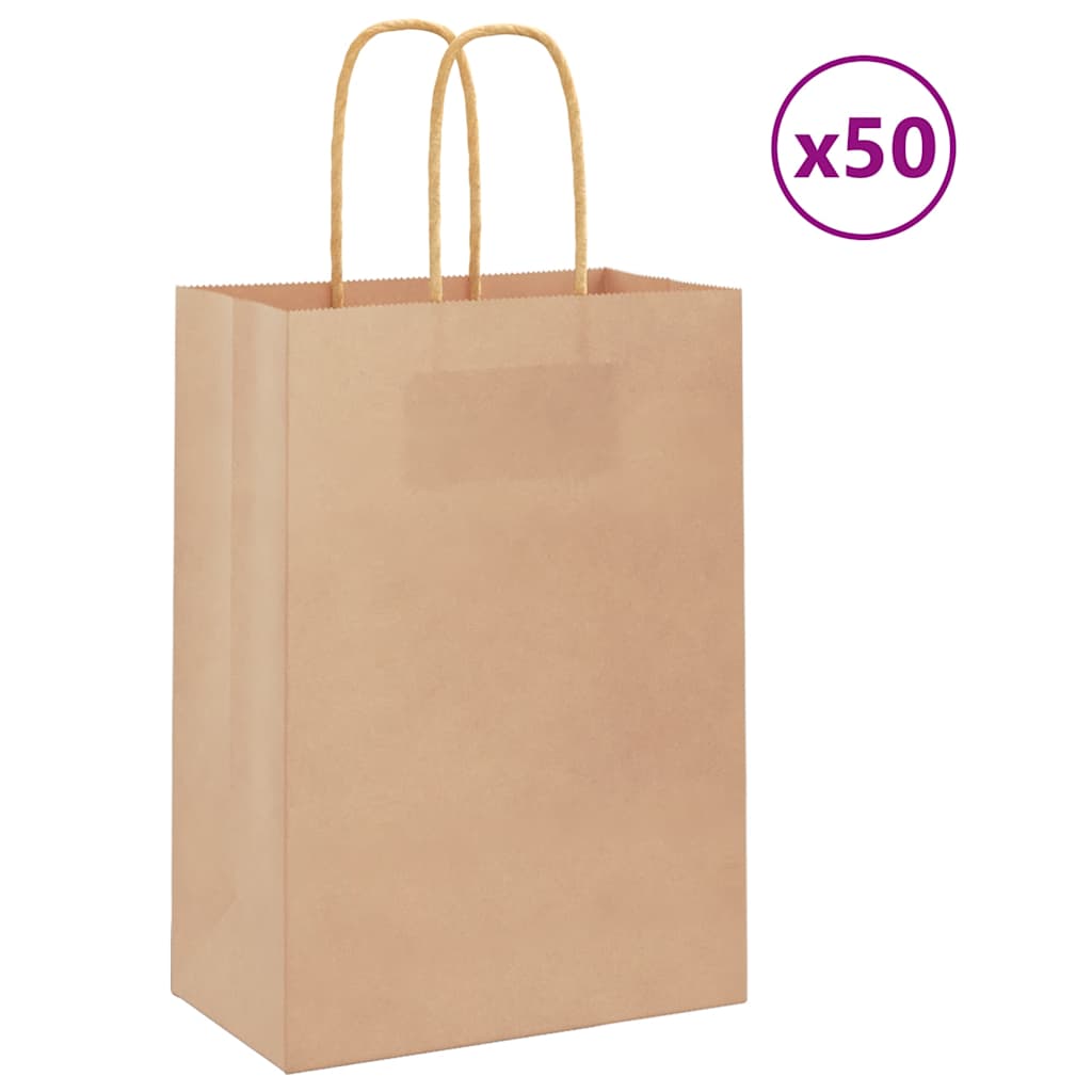 Sacs en papier kraft avec poignées 50 pcs marron 54x15x49 cm | Leroy Merlin