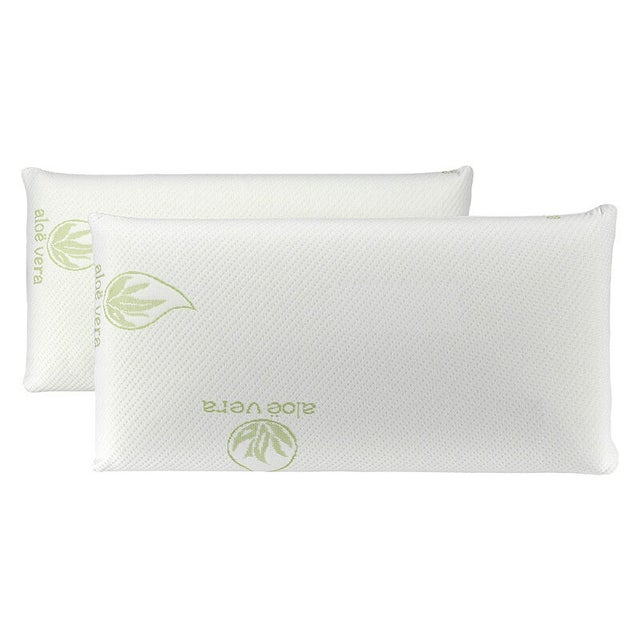 Pack de duas almofadas anti-alérgicas em flocos 100% viscoelástico com aloe vera - 70cm