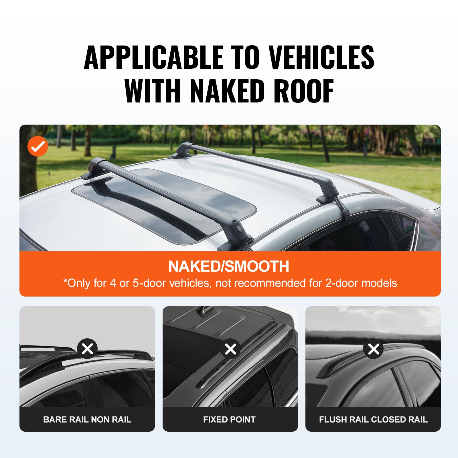 Barres transversales robustes pour toit,aluminium SucceBuy,capacité 70 kg,réglables verrous,pour véhicules sans rails latéraux,pour SUV,berlines - 4