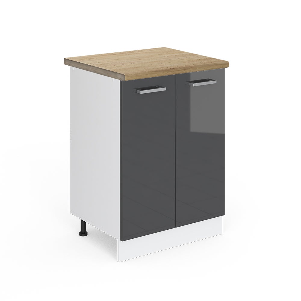 Vicco Szafki kuchenne R-Line, Antracyt wysoki połysk, 60 cm , BP Dąb