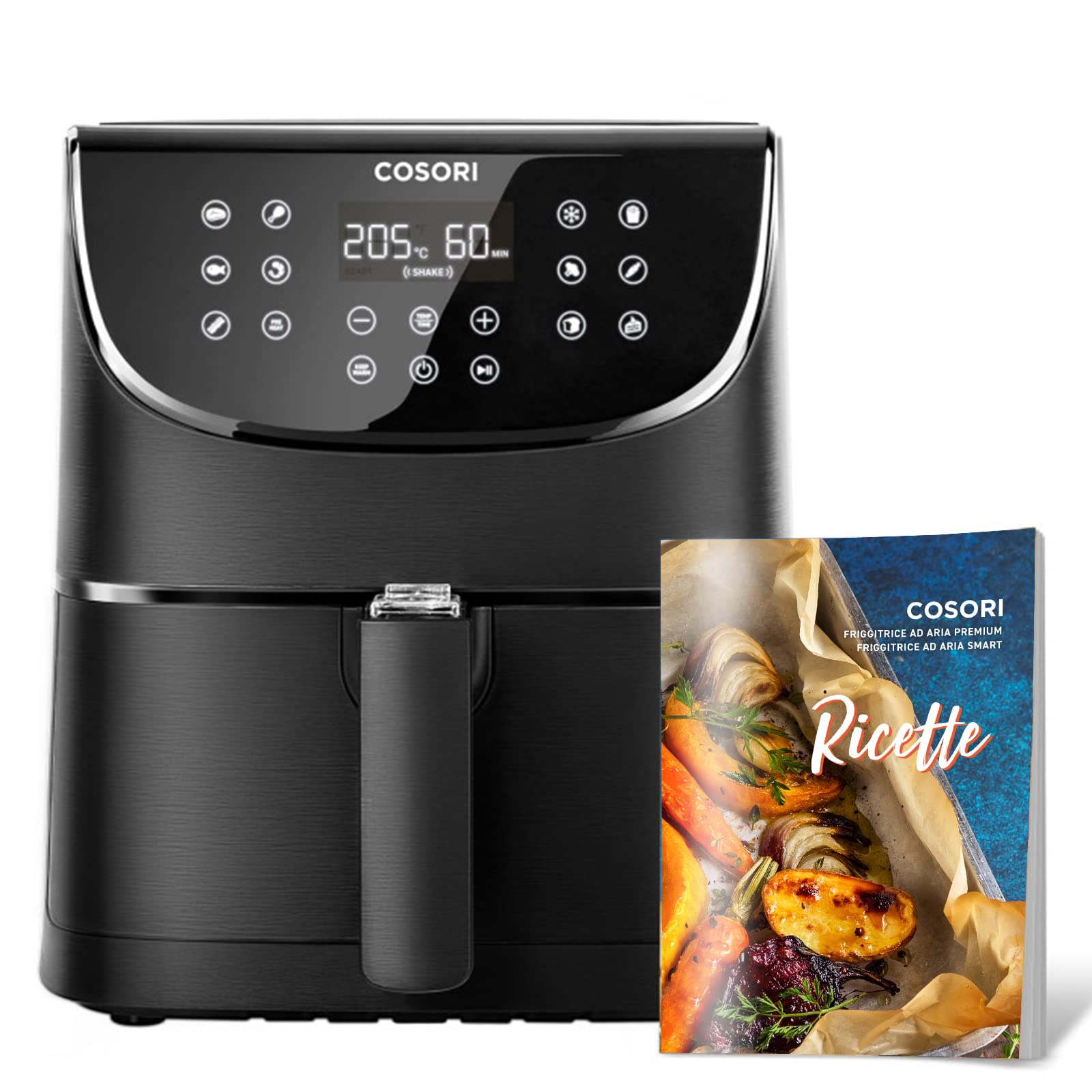 Friggitrice Ad Aria Calda Famiglia 8 Persone Friggitrice Ad Aria Calda XXL 1500W, 5L - Argento, 8 Programmi, Timer 60 Min, Con Cestello Estraibile Airfryer XXL 1500W Symdral - Foto 11