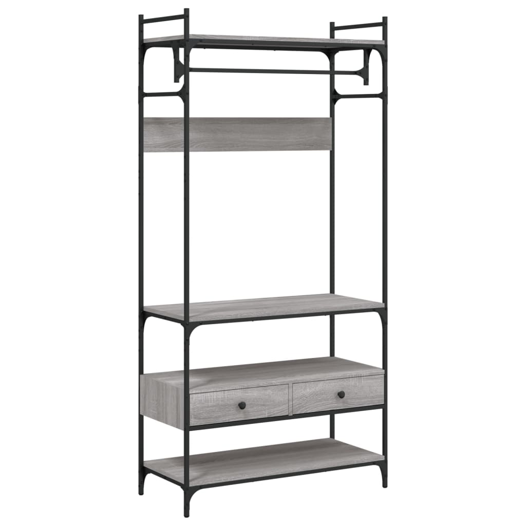 Armario - vestidor moderno cajones madera ingeniería gris sonoma 89x39x184,5 cm