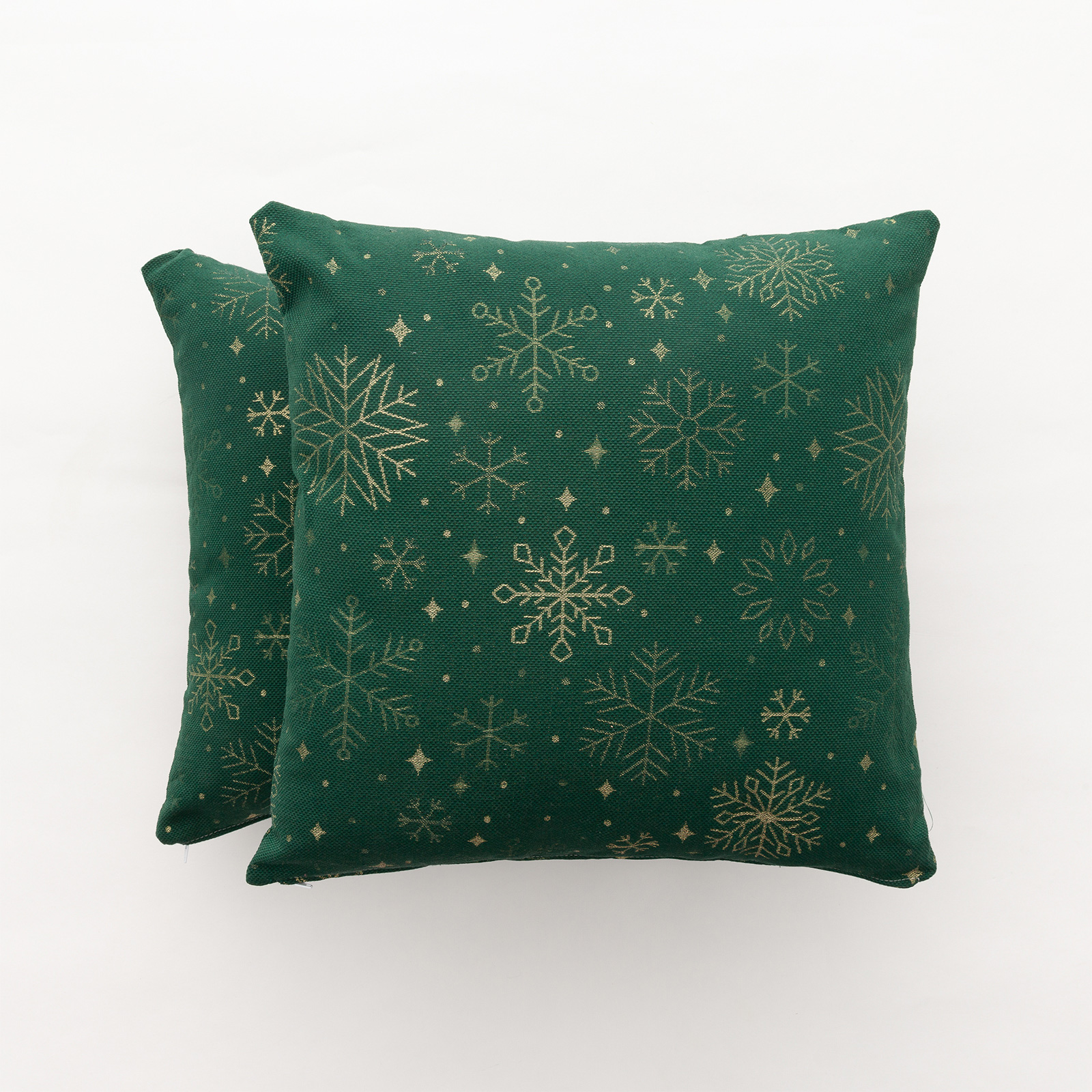 Pack 2 fundas cojín navidad jacquard algodón verde 45x45 cm - sparkle