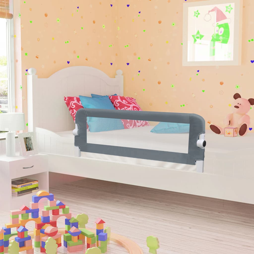 Maison exclusive - barandilla de seguridad cama de niño poliéster gris 102x42 cm