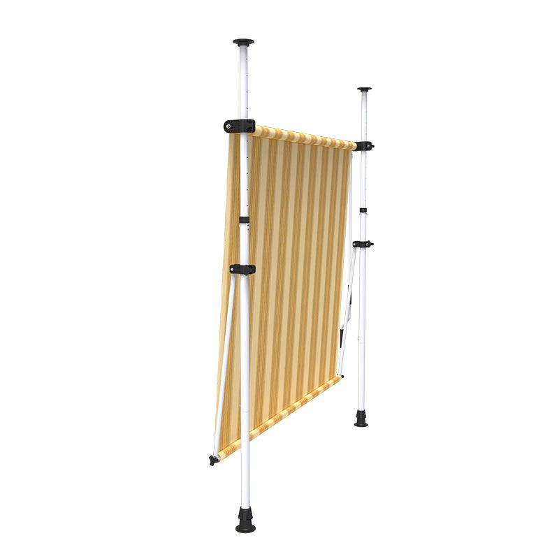 Store à projection autoportant sans perçage 200 x 150 cm - Terrasse ou balcon - Jaune rayé - 5