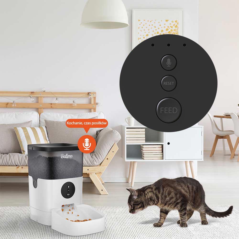 BALIMOPET Distributeur de Croquettes Automatique 4L pour Chats/Chiens WiFi ,avec Contrôle APP, ​Enregistrement Vocal - 2