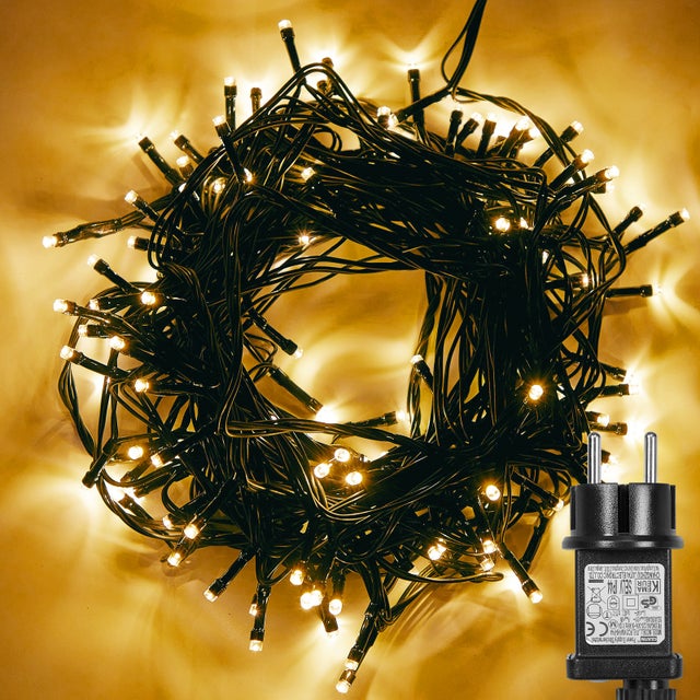 Łańcuch LED Niskiego Napięcia 20M 200LED Energooszczędny, Timer Pamięć, 8 Try8 Trybów IP44 Wewnątrz/Zewnątrz - Idealny na Choinkę, Ogród i Przyjęcia