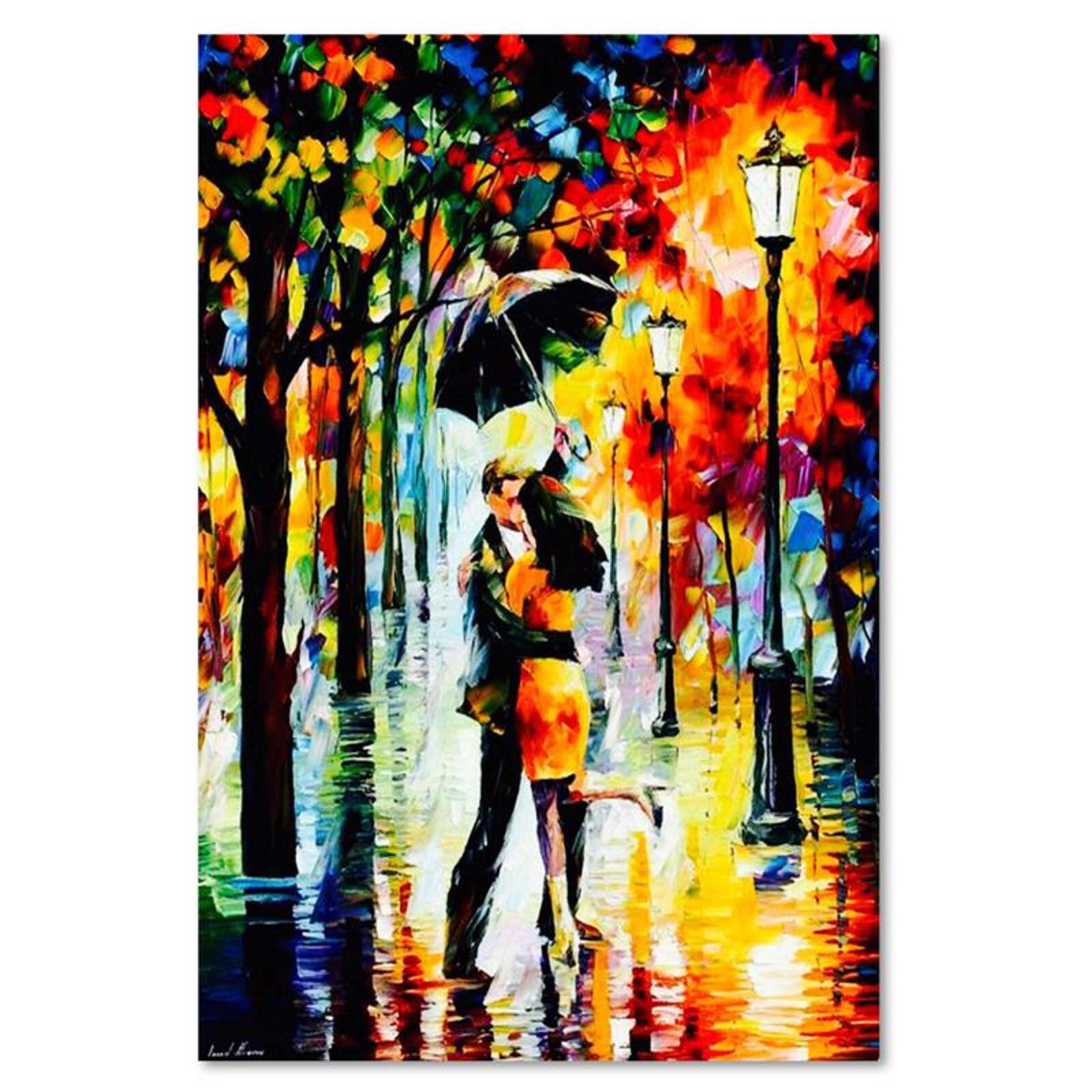 Tableau couple amoureux sous un parapluie - 70 x 100 cm - 2