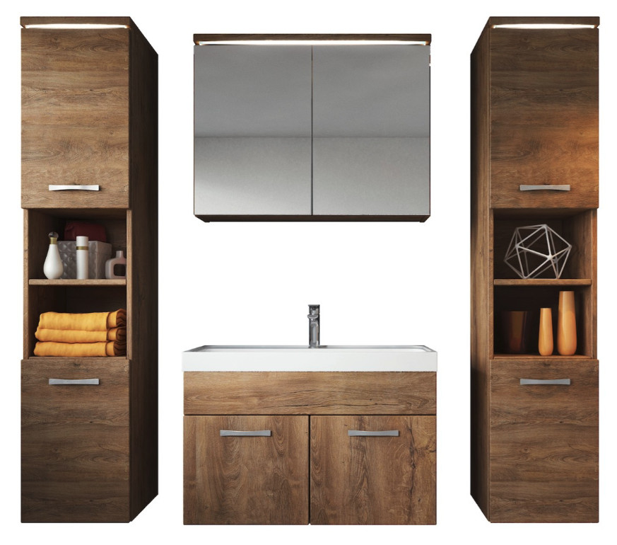 Dérouleur Papier WC Klaus En Bois - Meuble Salle De Bain Design Natural Crush 20x78x19cm