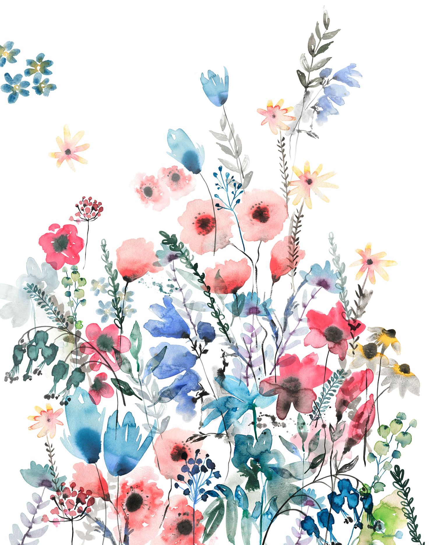 Fotomural flores multi color - 200 x 250 cm - komar