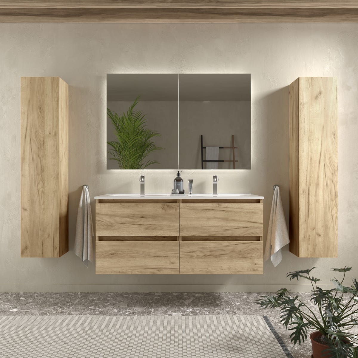 Meuble De Salle De Bain BEQUIA 120cm Ch ne Vasque Porcelaine Leroy meuble-de-salle-de-bain-bequia-120cm-ch-ne-vasque-porcelaine-leroy