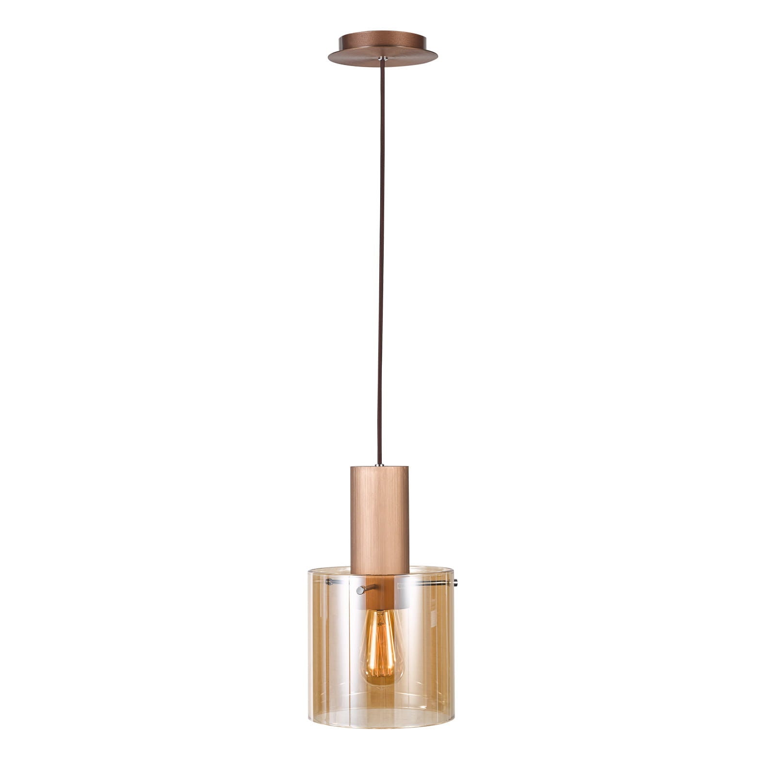 Lampa wisząca Javier brąz antyczny 1xE27x60W szkło wym:120x20x20cm IP20 Italux