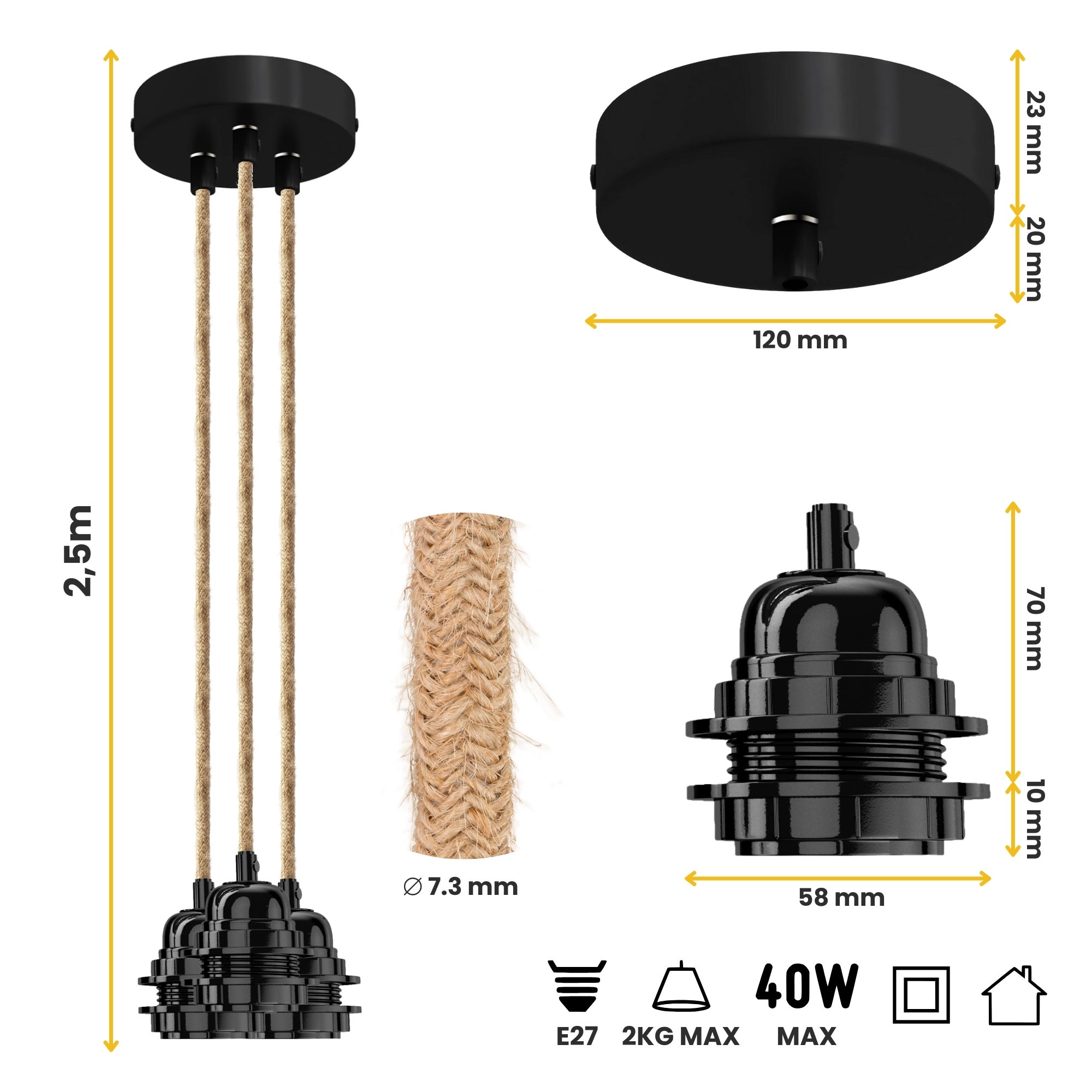 Suspension Corde HOOPZI HANG 3 - Cuivre - 8