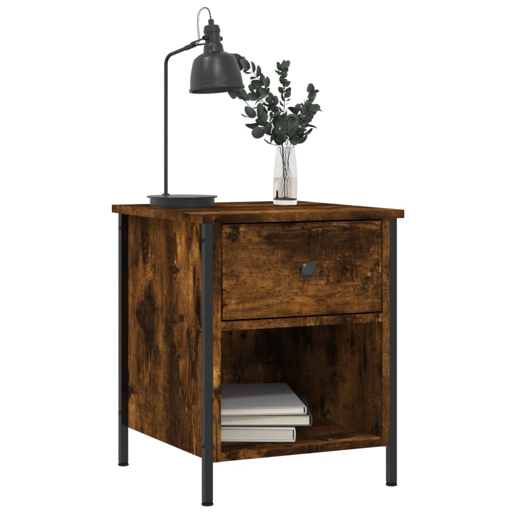 vidaXL Table de chevet chêne fumé 40x42x50 cm bois d'ingénierie - 3
