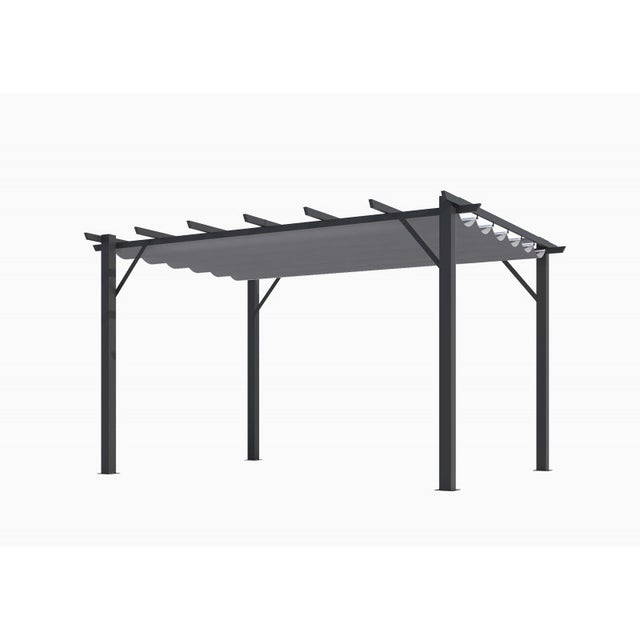 Pergola in Alluminio ad Arco 7 Lamburde 400x300x230 Colore Antracite per Giardino
