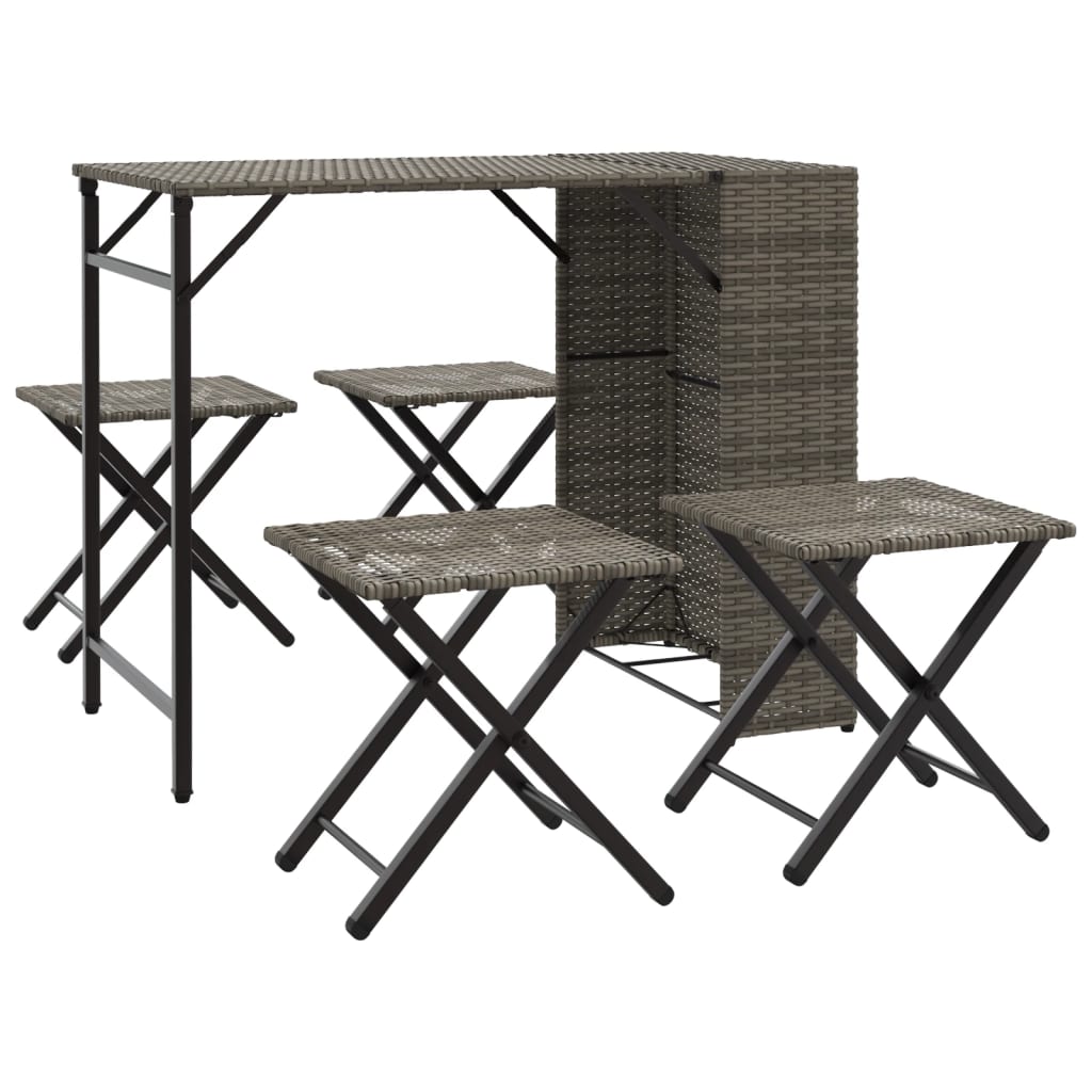 Salon de jardin rotatif 3 pièces, 2 fauteuils pivotants en rotin PE marron/gris + 1 table basse ensemble ASCENESIA