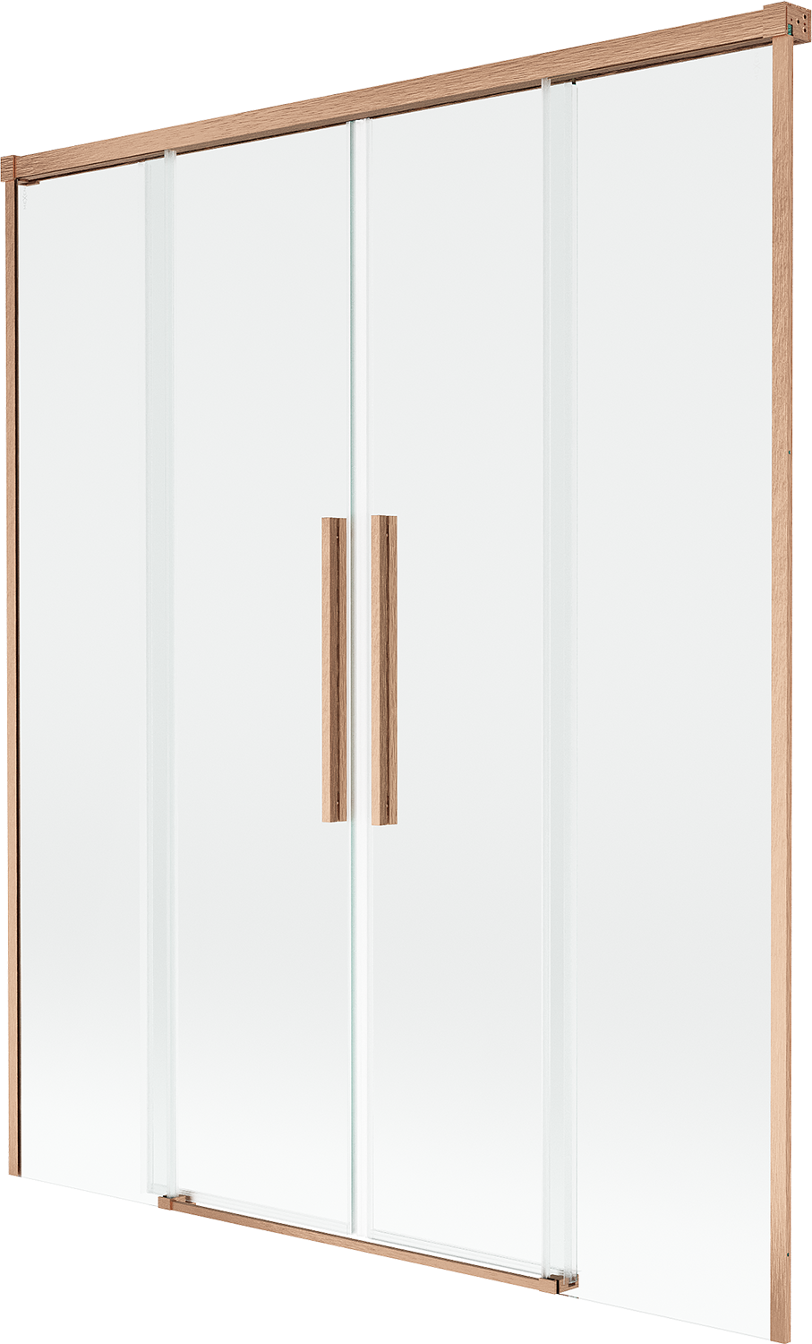 Mexen Rox parawan nawannowy 2-skrzydłowy rozsuwany 160 x 150 cm, transparent, miedź szczotkowana - 8C9-160-002-65-00