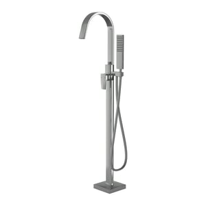BERNSTEIN - Robinet Mitigeur de baignoire design sur pieds en acier inoxydable et laiton pour salle de bain - H. 111,6cm - NT3311 2.0 - Chrome
